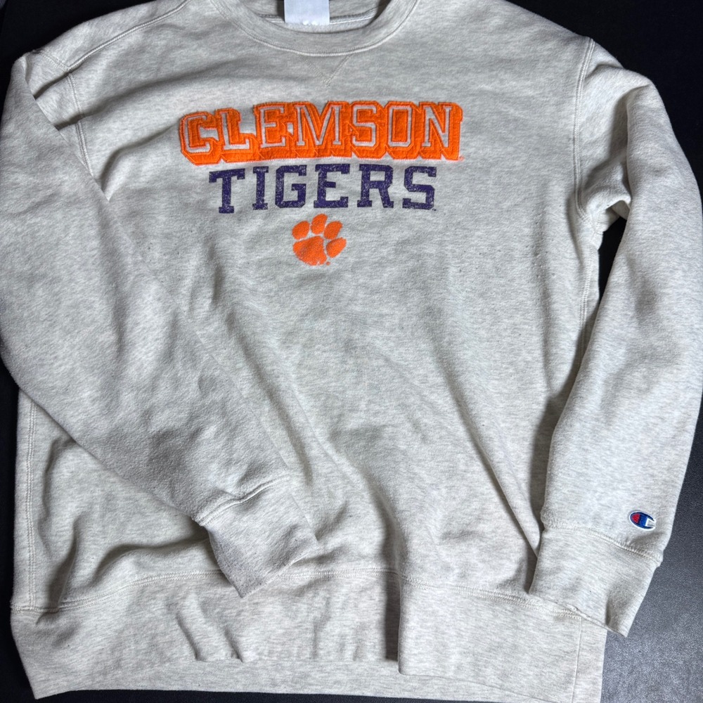 Champion Sweatshirt Mens‎ Large Gray Clemson Tigers Graphic Crewneck Pullover